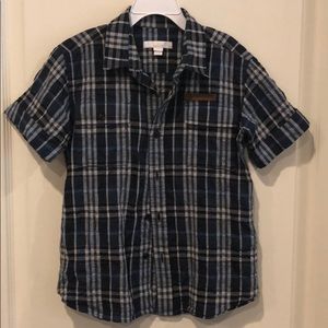 Boys Burberry Button Down Shirt Sz 12 Blue
